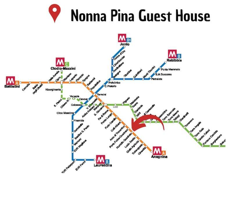 Nonna Pina Guest House Moderno Appartamento Vicino Metro AWifi,Netflix Rom Exterior foto